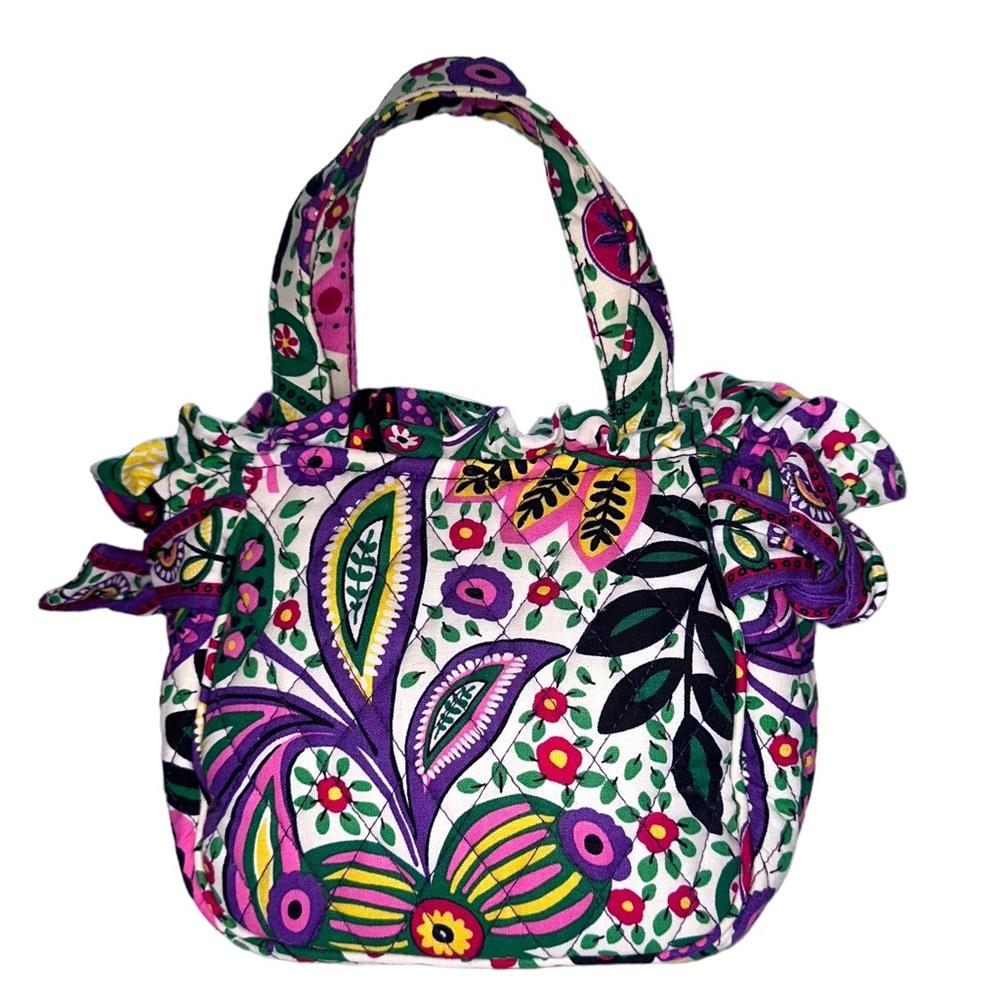 Vera Bradley - Viva La Vera Print mini purse, top handle bag, EUC,rainbow colors
